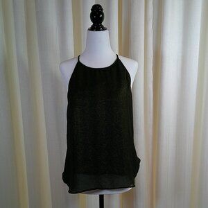 Calvin Klein Sheer Black Halter Tank in size M